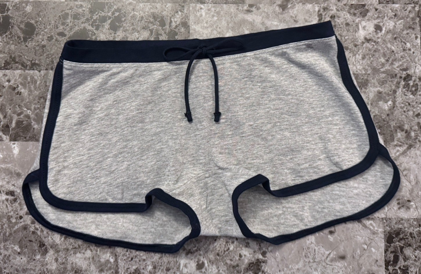 NWT VICTORIA’S SECRET PINK GRAY NAVY BLUE CURVED HEM DORM BOYSHORT PANTIES