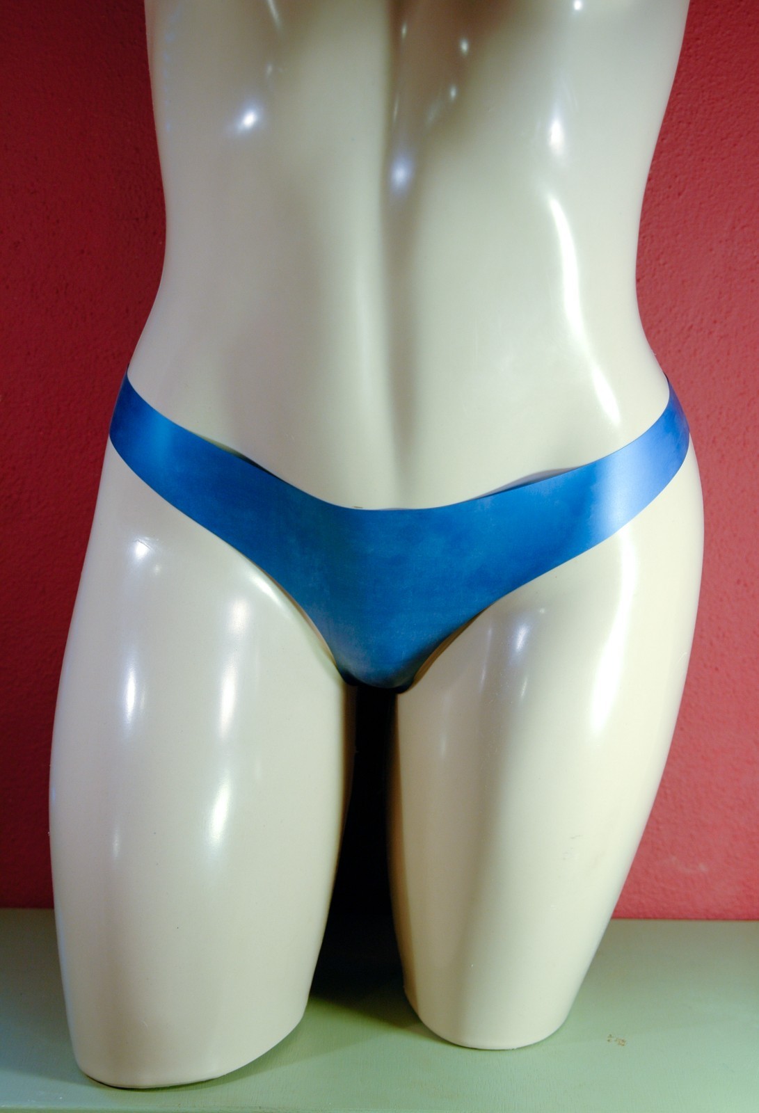 Metallic Blue Latex Panties Thongs Handmade U.S. Designer Sz Small
