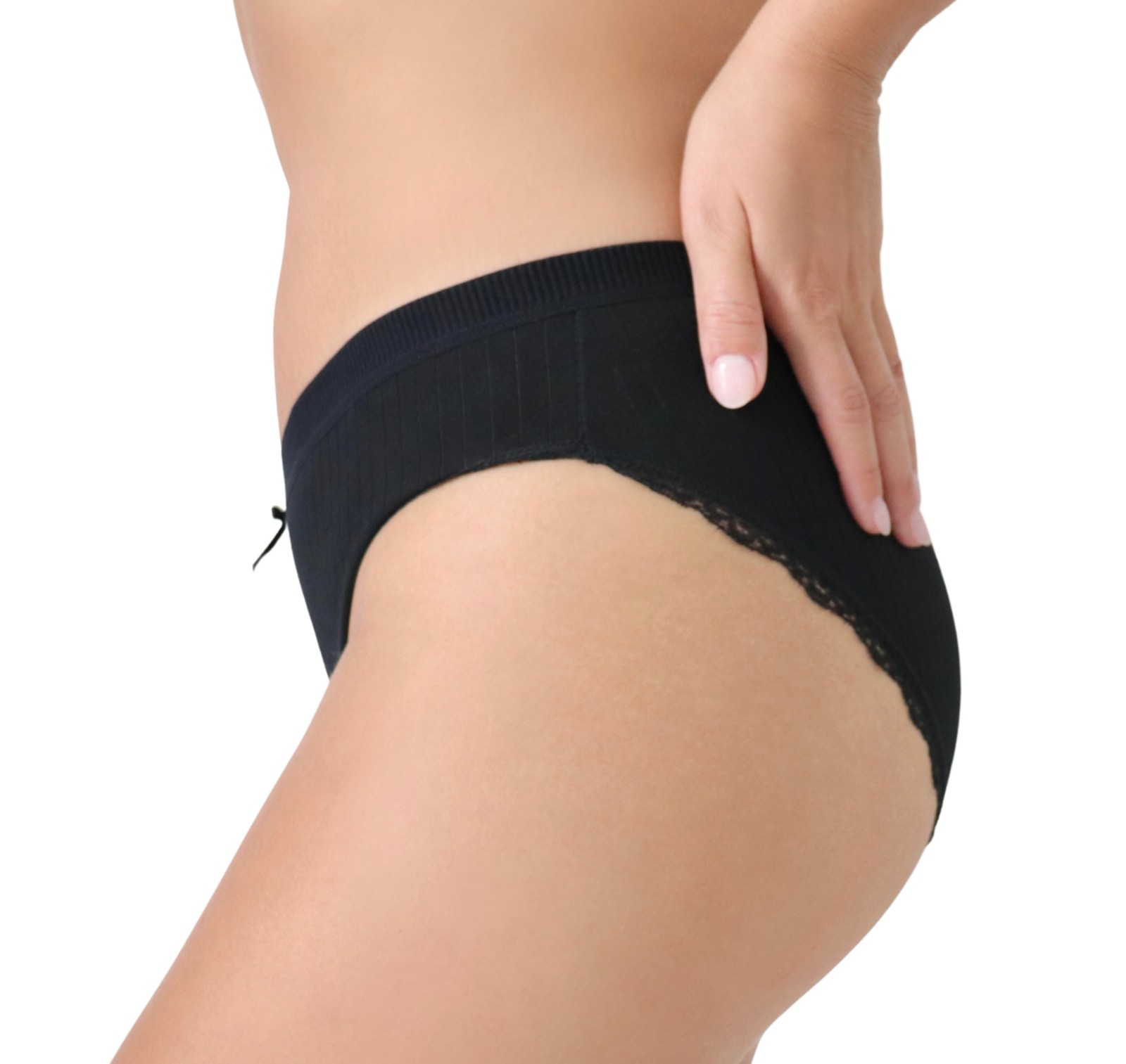 Nabtos Cotton Bikini Panties Women Underwear Lace Trim Low Rise Pack 6 X-Large