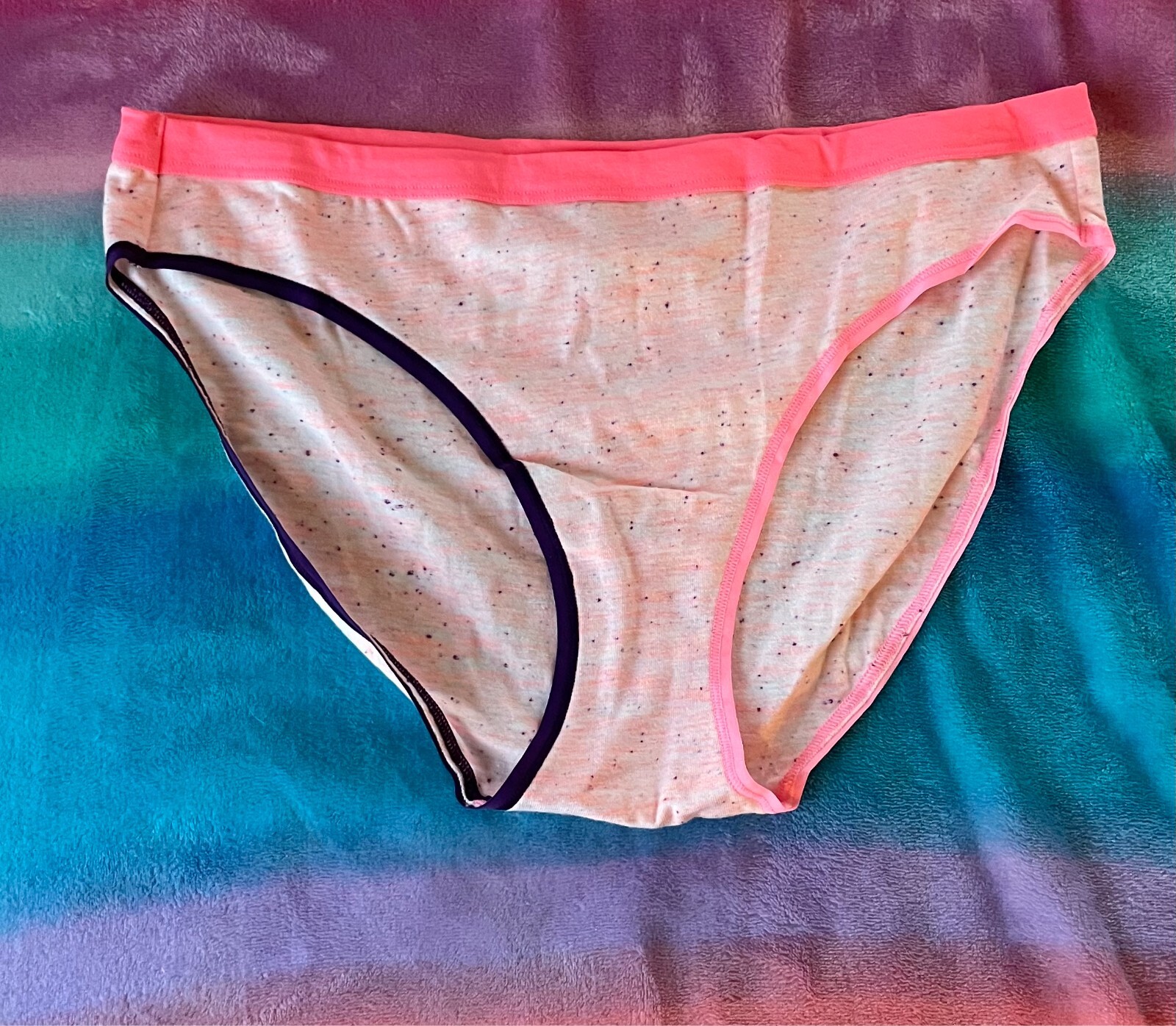 NWT Rare Victoria’s Secret Unique Coral Purple Cotton Poly Bikini Panties XL