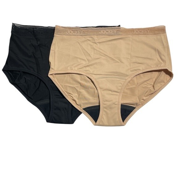Jockey~Set of 2~Worry Free Underwear Briefs~3XL~Black/Light~A716919 13473