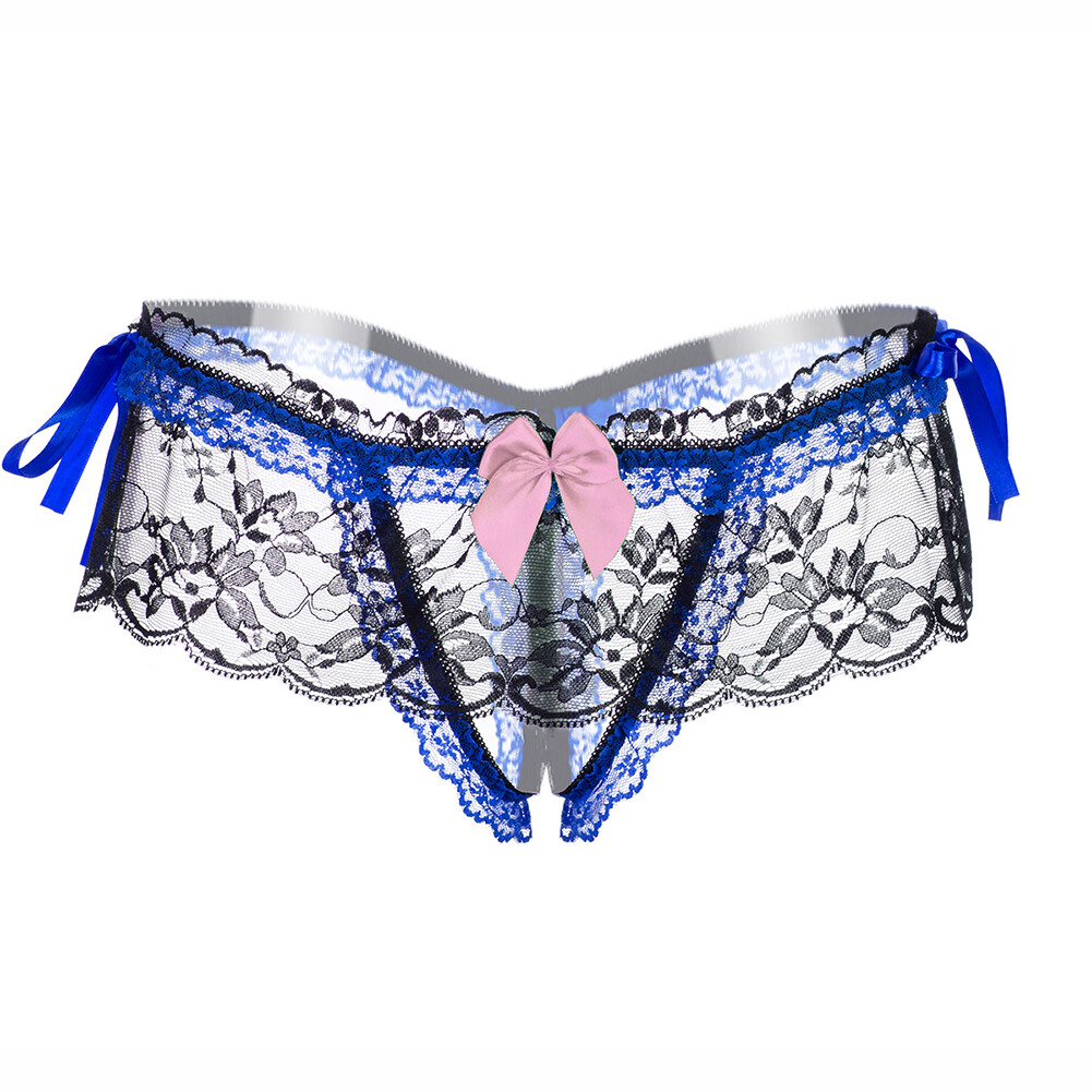 4-PACKS Women Lingerie G-string Crothless Panty Lace Thong Underwear T-back US