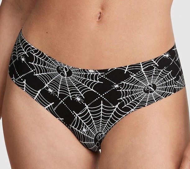 HALLOWEEN S VS PINK No-Show Cheekster Panty Spider Webs Awesome Cool Holiday NWT