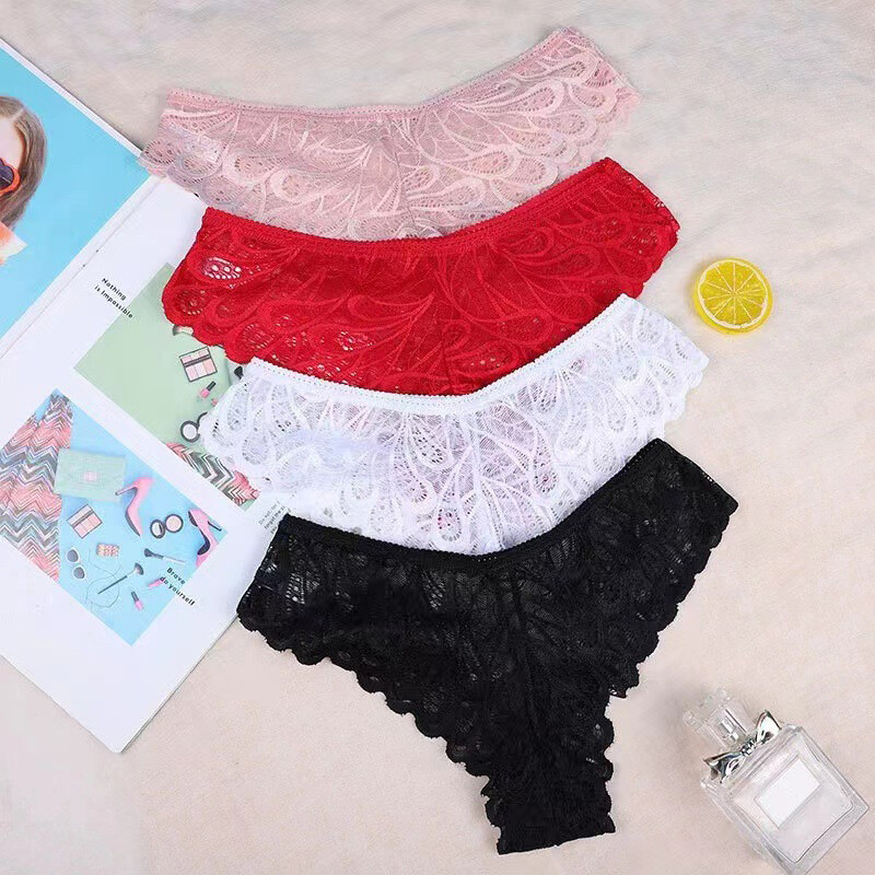 5 Pack Lot Sexy Womens Lace Sheer See Through Panties Thongs Underwear Lingeries