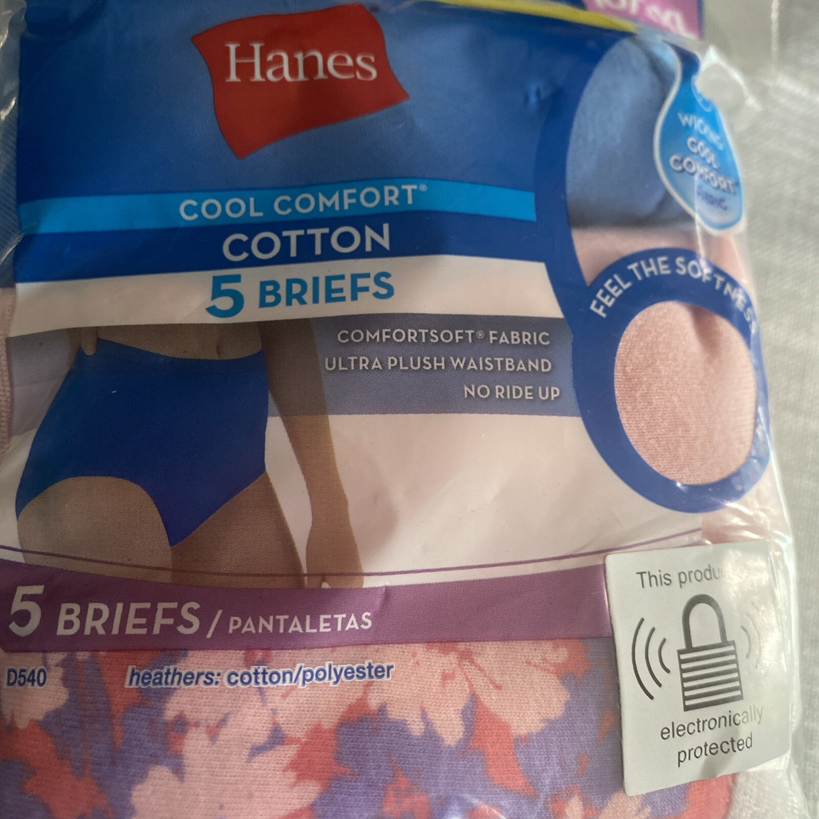 HANES WOMEN’S SIZE 10/3XL COOL COMFORT COTTON BRIEFS UNDERWEAR ASSORTED 5 PACK