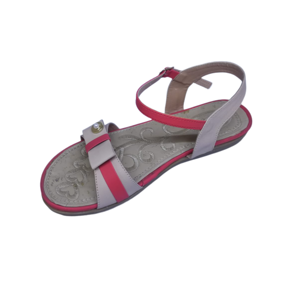Flat Sandal Red & Skin - Image 2