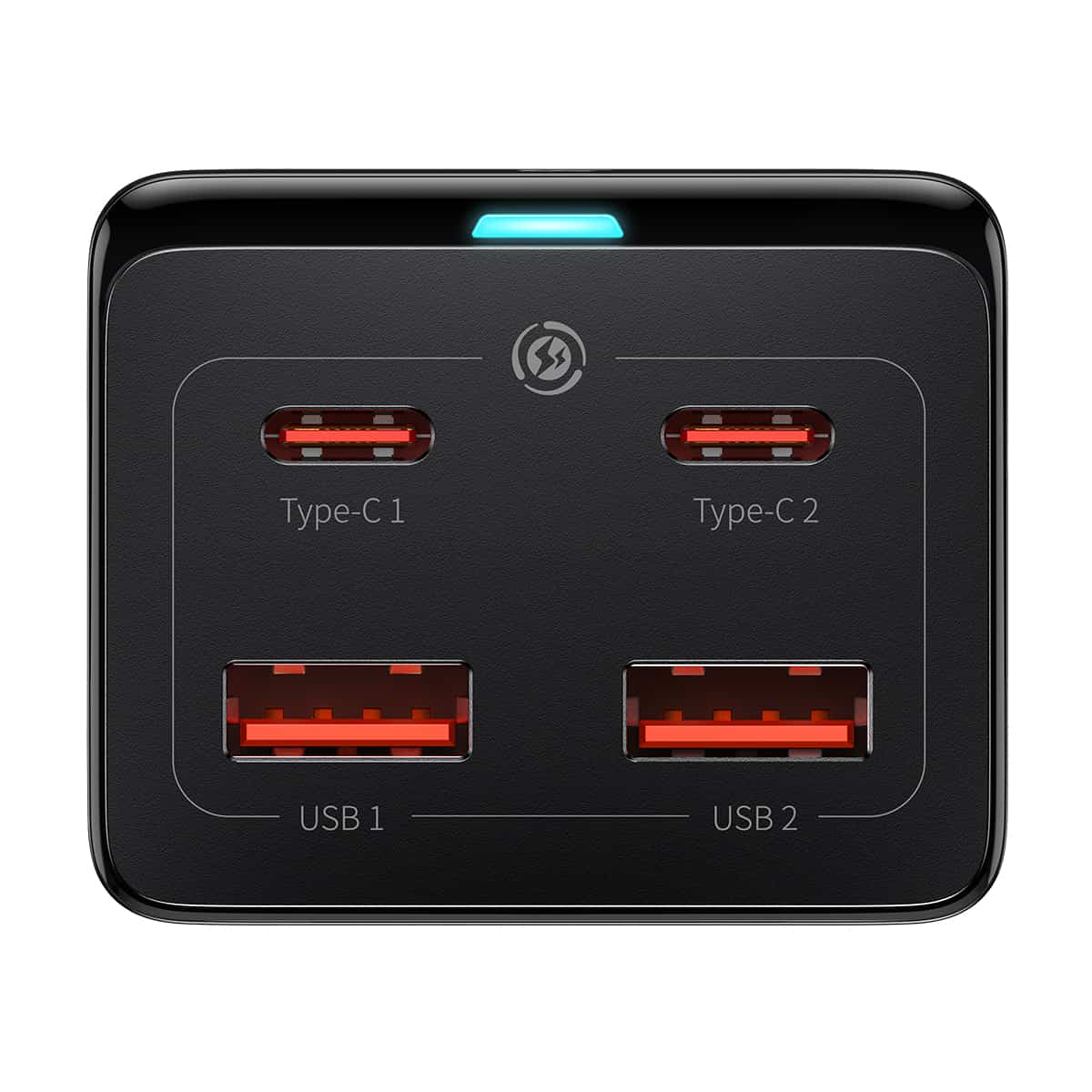 Baseus GaN3 Pro Desktop Powerstrip AC+2U+2C 65W - EU Black with Free Xiaobai Fast Charging Cable - Image 4