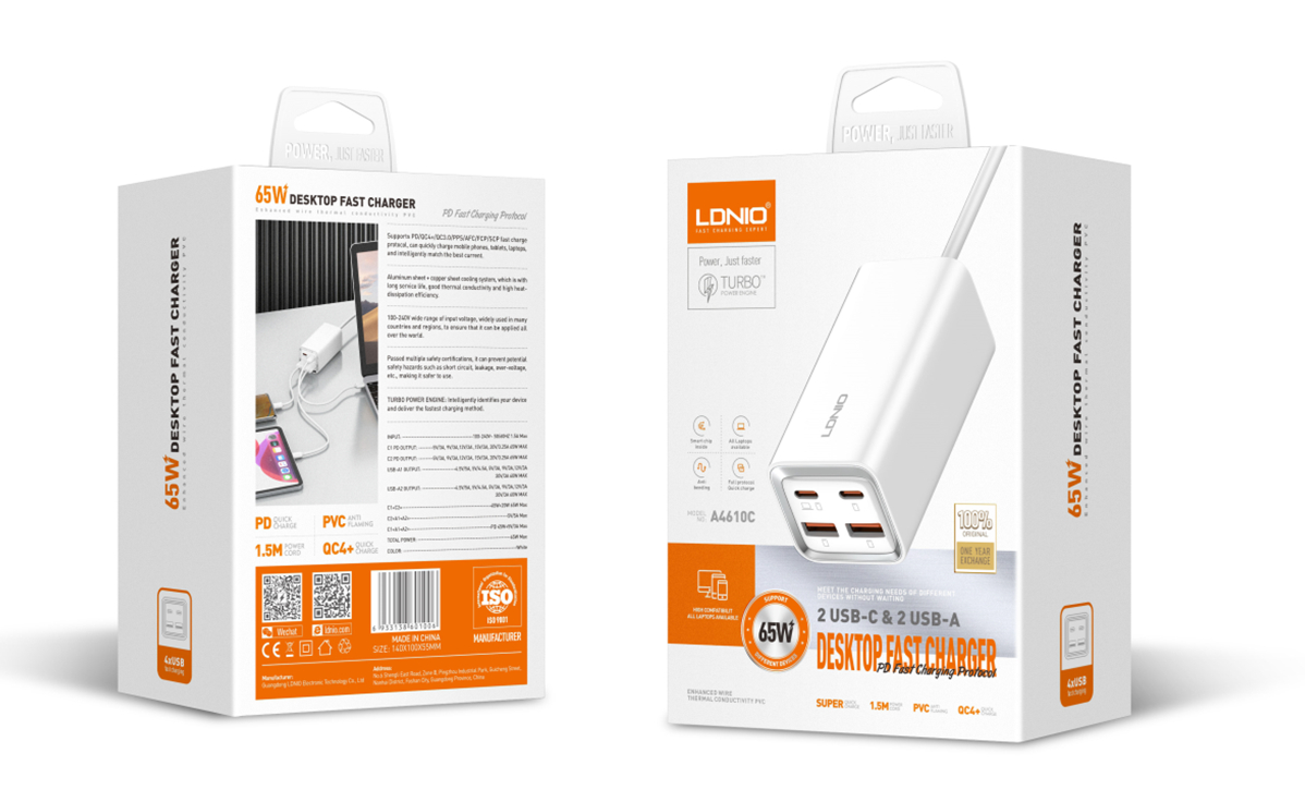 65W Multi-Ports Desktop Charging Station - LDNIO A4610C - Image 2