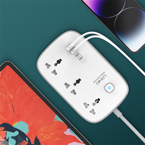 LDNIO SC3416 3 AC Outlets 4 USB Power Strip - Image 2