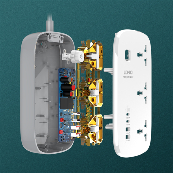 LDNIO SC3416 3 AC Outlets 4 USB Power Strip - Image 4