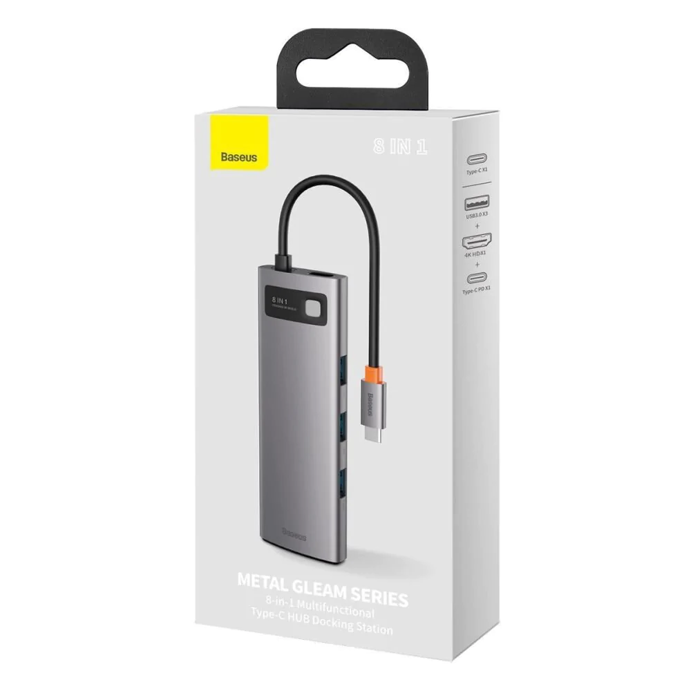 Baseus 8-in-1 Metal Gleam Series Type-C HUB Docking Station