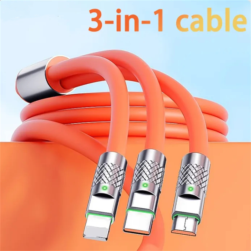 120W 6A 3 In 1 Fast Charging Cable - Image 2