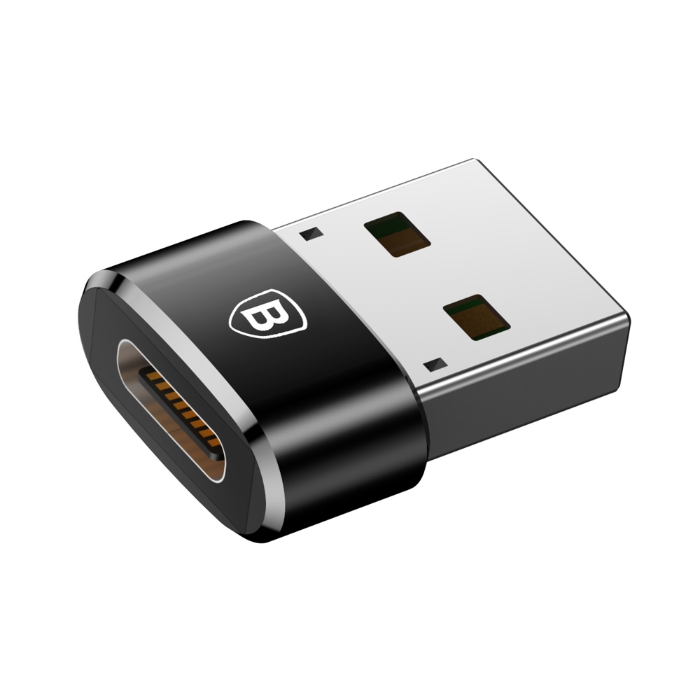 Baseus Type-C Female to USB Male Converter - Black CAAOTG-01 - Image 2