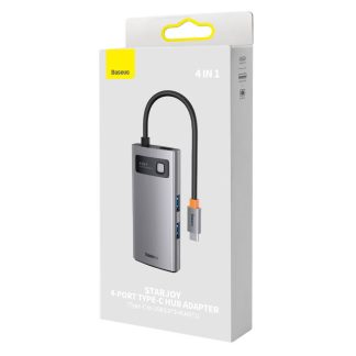 Baseus 4-in-1 STAROY Type-C HUB - USB 3.03, RJ451, Space Gray