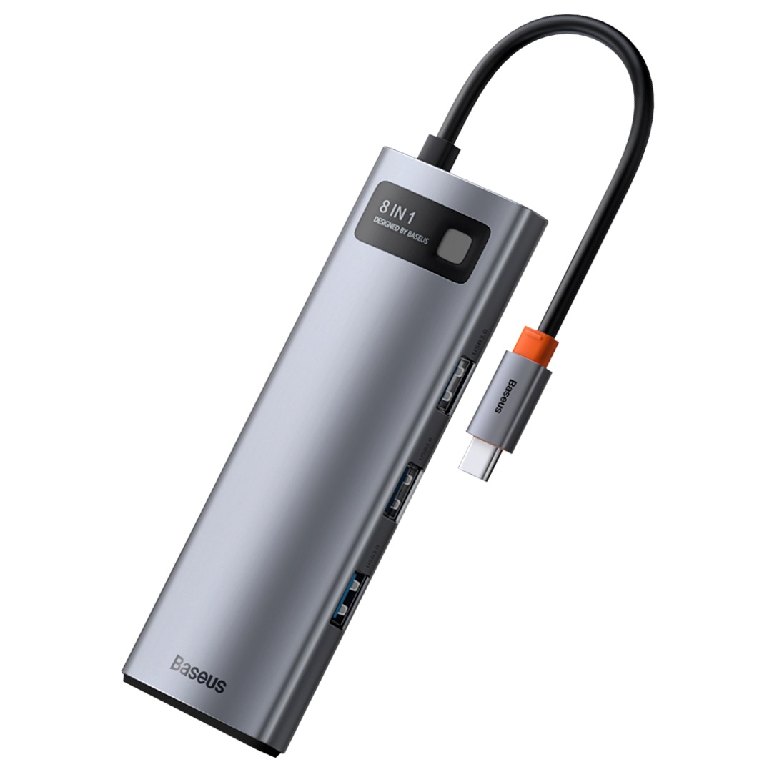 Baseus 8-in-1 Metal Gleam Series Type-C HUB Docking Station - Image 3