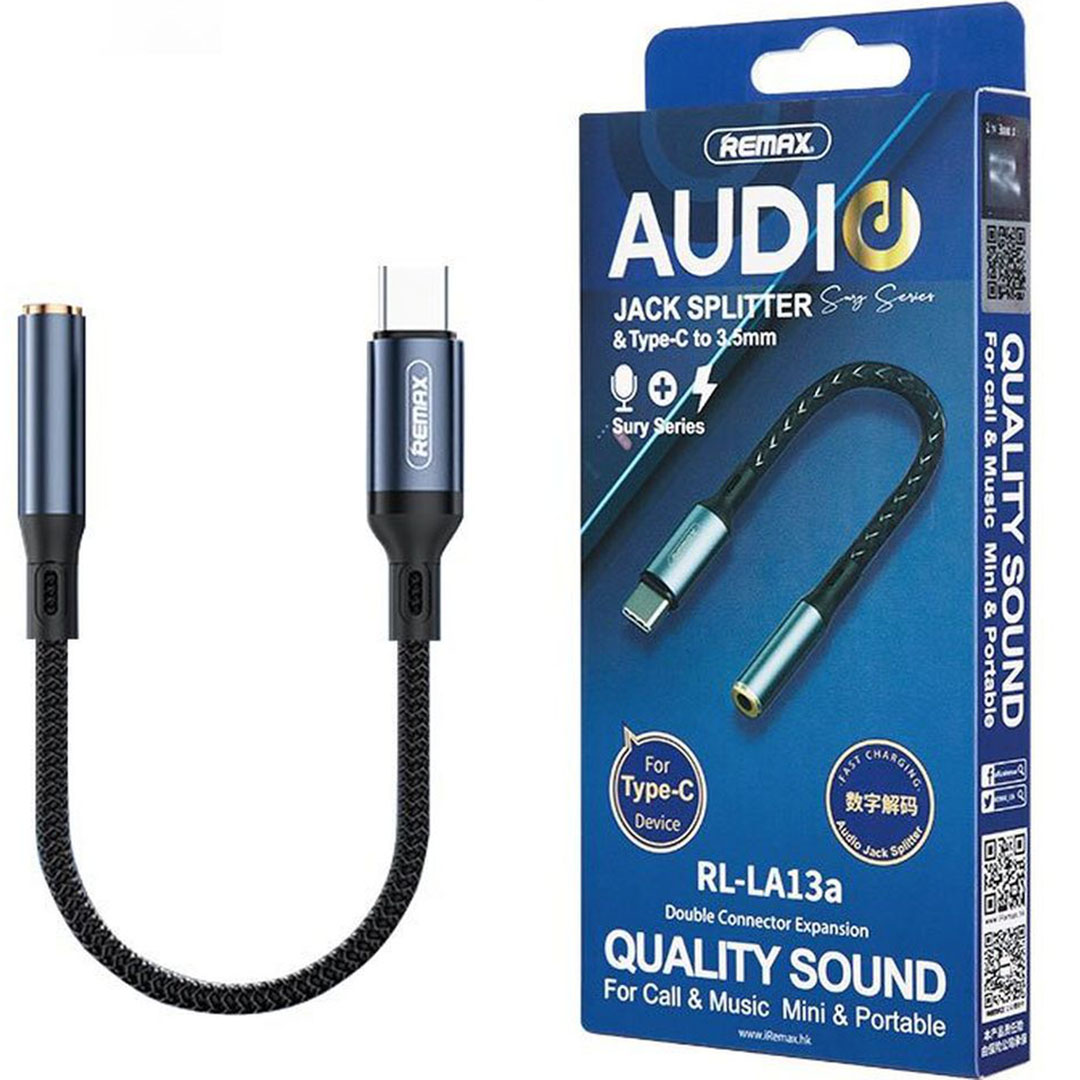 Remax RL-LA13a Sury Series Audio Jack Splitter: 3.5AUX to Type-C